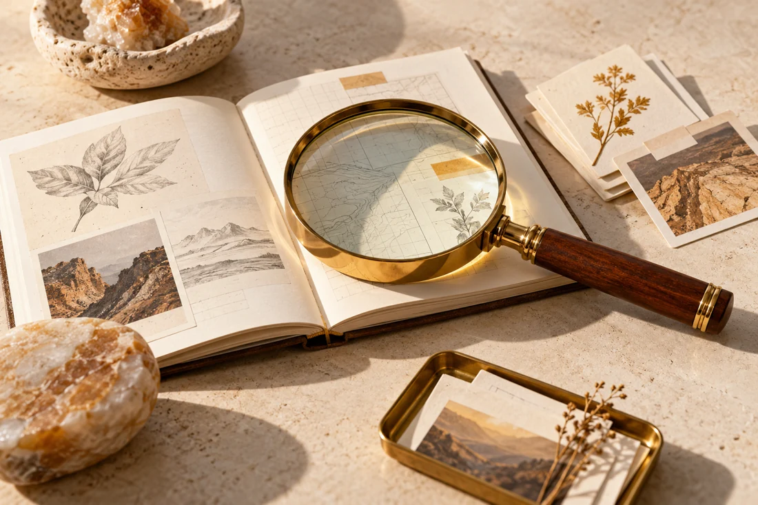 Conceptual still life representing research